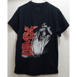 Black Graphic Tee with Red Print